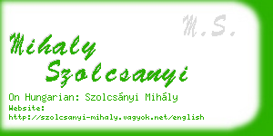 mihaly szolcsanyi business card