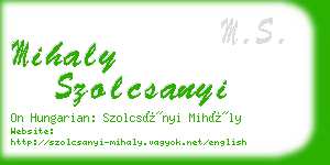 mihaly szolcsanyi business card